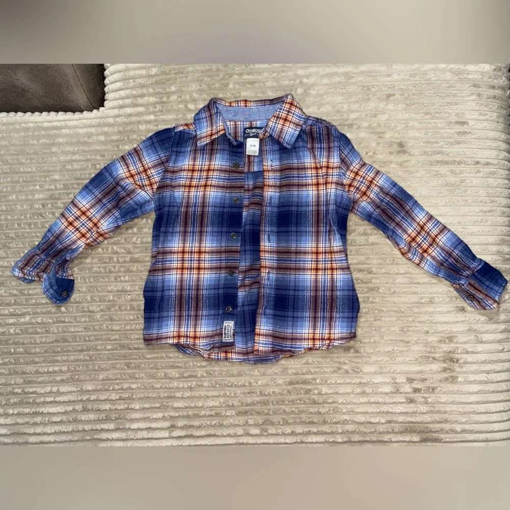 👕 Trendy Plaid Boys Flannel Shirt | OshKosh B’Gosh | Size 6/6A